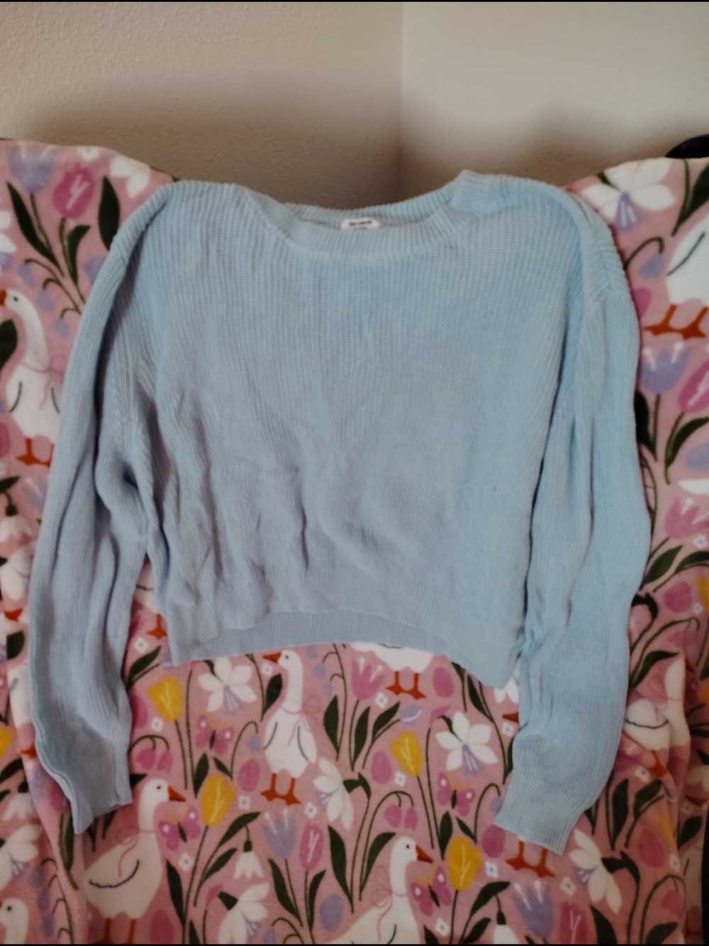 Cotton On Light Blue Ribbed Crewneck Sweater